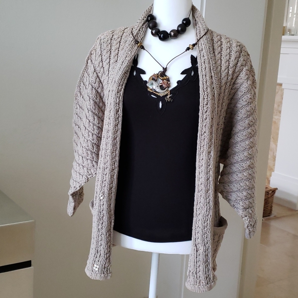 🔥HP🔥HANDCRAFTED Cardigan/Blazer Jacket, Tan, SZ S,
